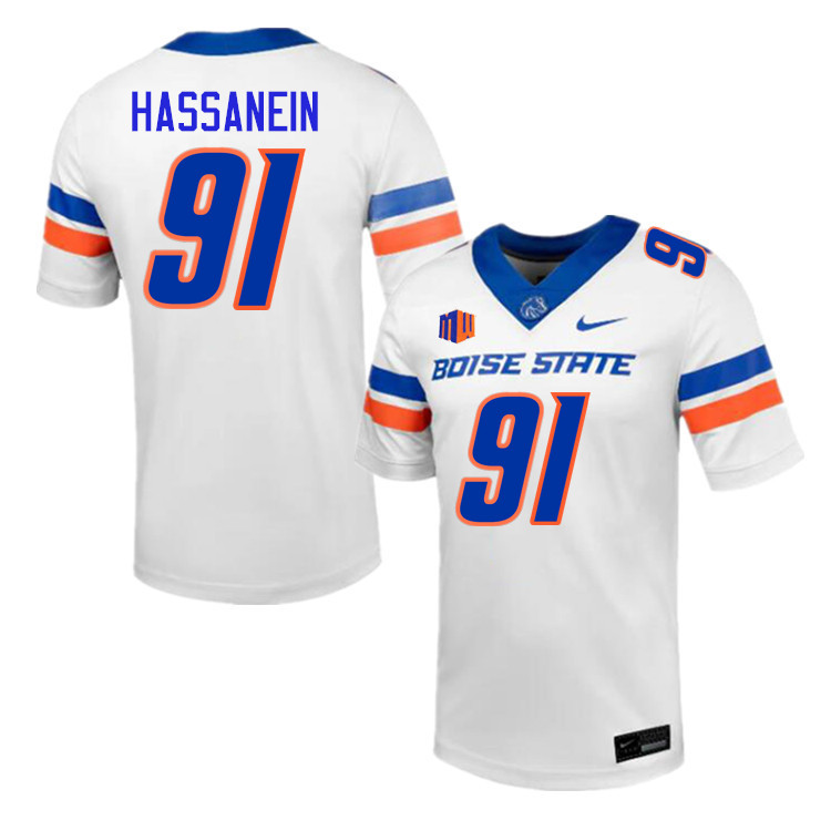 Ahmed Hassanein Jersey, Boise State Broncos #91 Ahmed Hassanein Football Jersey College Uniforms-Whi Ahmed Hassanein Jersey, Boise State Broncos #91 Ahmed Hassanein Football Jersey College Uniforms-Whi